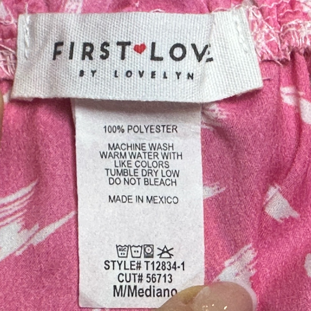 NWOT SIZE M First Love Pink Ruffle Sleeve Top - Picture 5 of 8